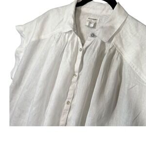 Artisan NY 100% Linen Short Sleeve Shirt Women's M White Beach Lagenlook Capsule